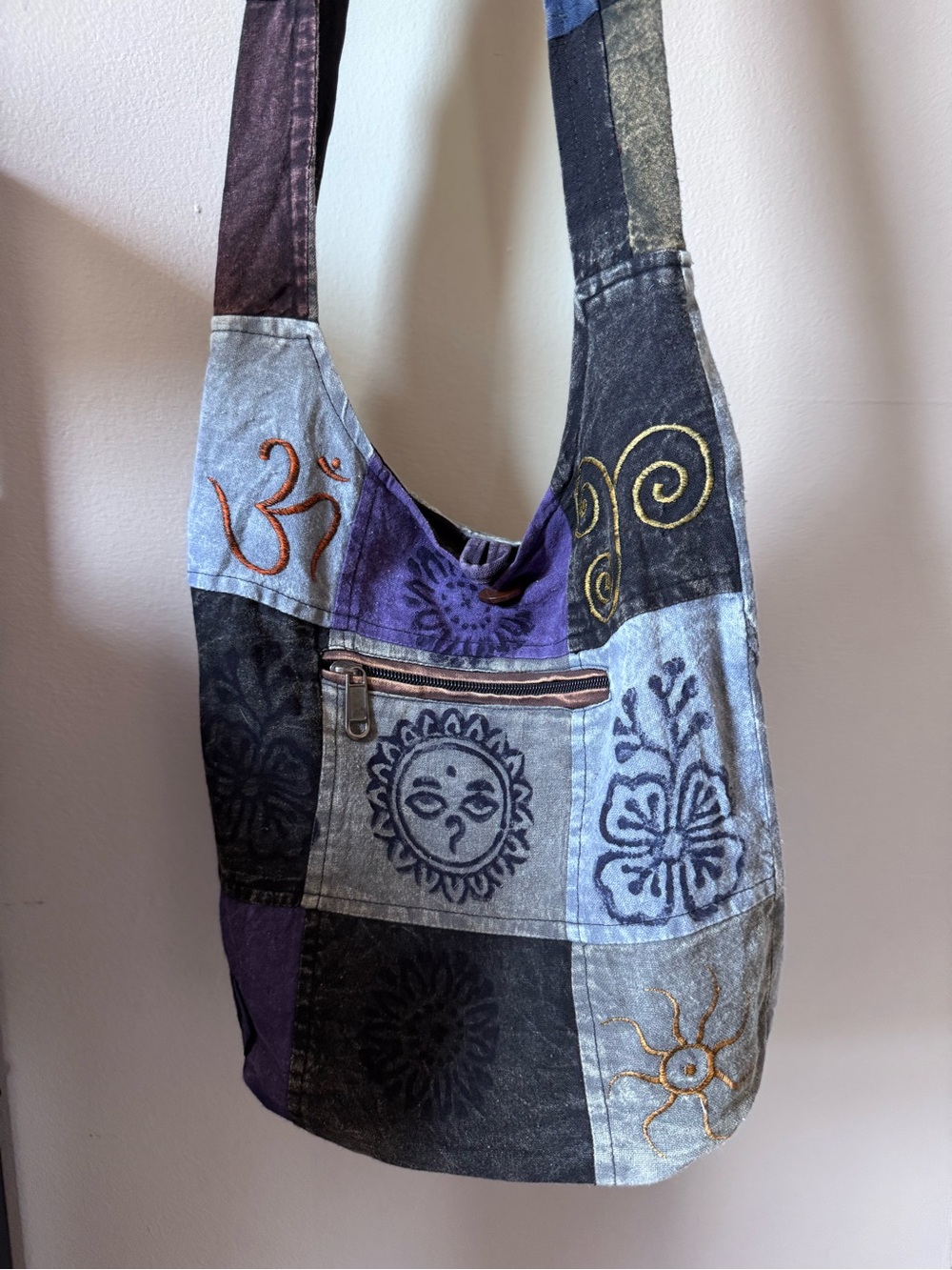 Bohemian Patchwork Crossbody Tote Bag